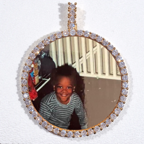 LARGE 3D CIRCLE CUSTOM PICTURE PENDANT