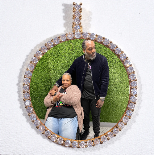 LARGE 3D CIRCLE CUSTOM PICTURE PENDANT