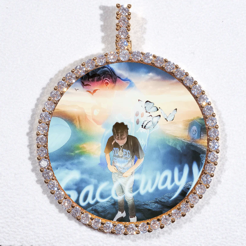 LARGE 3D CIRCLE CUSTOM PICTURE PENDANT