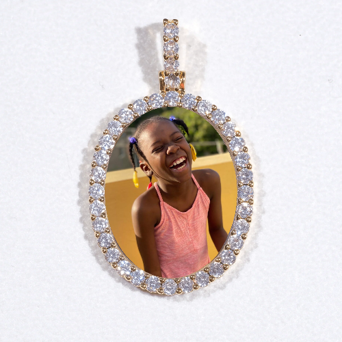 3D Oval Custom Picture Pendant