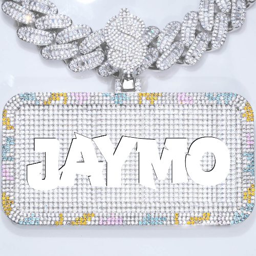 CUSTOM LETTER NECKLACE 3D COLORFUL SQUARE