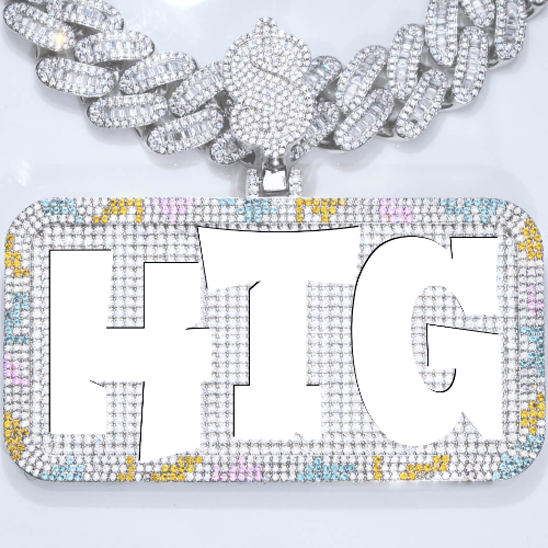 CUSTOM LETTER NECKLACE 3D COLORFUL SQUARE