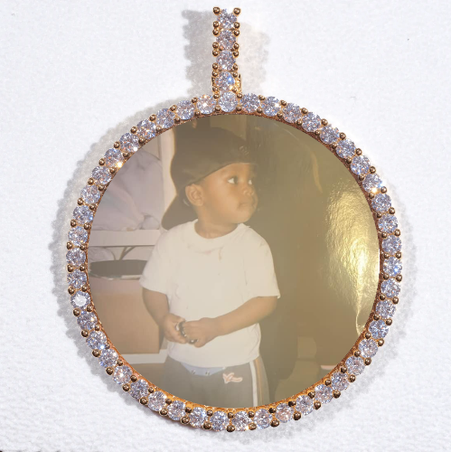 LARGE 3D CIRCLE CUSTOM PICTURE PENDANT