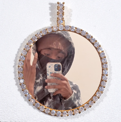 LARGE 3D CIRCLE CUSTOM PICTURE PENDANT