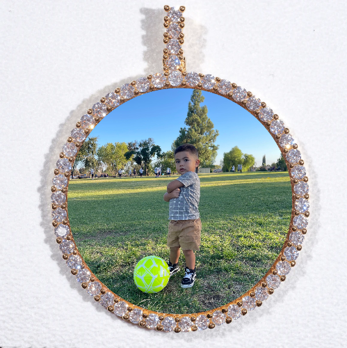 LARGE 3D CIRCLE CUSTOM PICTURE PENDANT