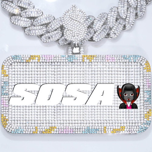 CUSTOM LETTER NECKLACE 3D COLORFUL SQUARE