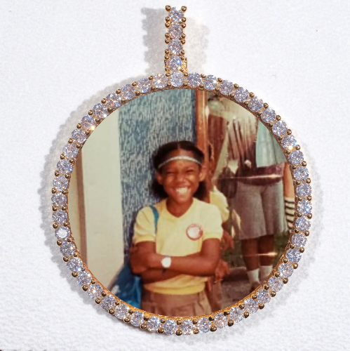 LARGE 3D CIRCLE CUSTOM PICTURE PENDANT