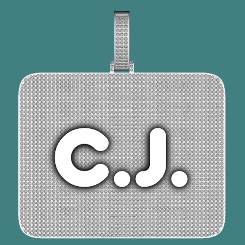 CUSTOM LETTER NECKLACE 3D BIG SQUARE