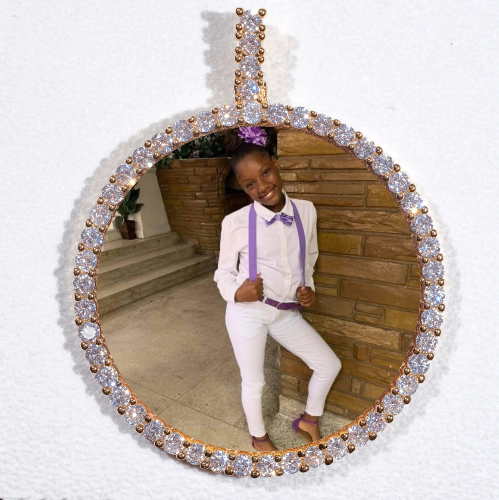 LARGE 3D CIRCLE CUSTOM PICTURE PENDANT