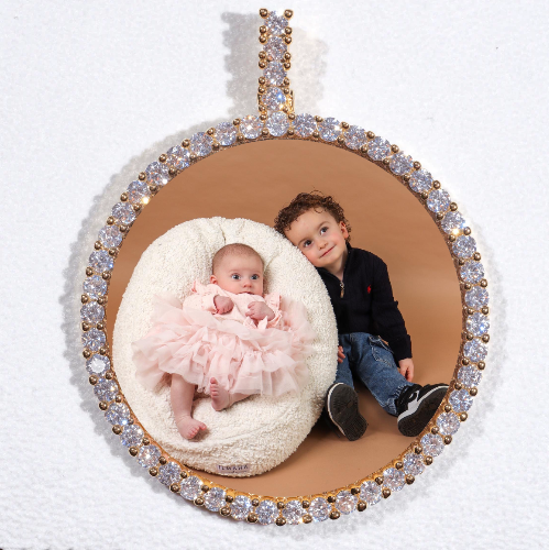 LARGE 3D CIRCLE CUSTOM PICTURE PENDANT