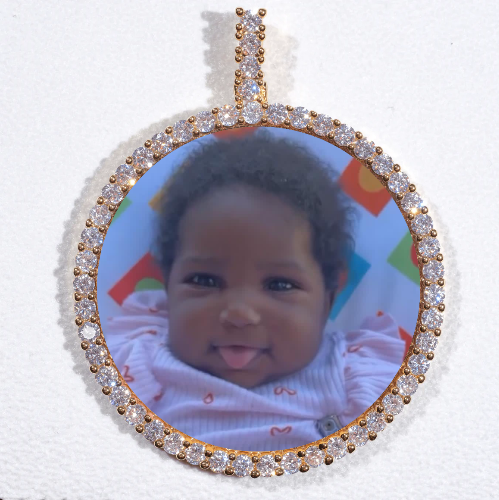 LARGE 3D CIRCLE CUSTOM PICTURE PENDANT