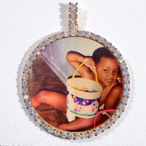 LARGE 3D CIRCLE CUSTOM PICTURE PENDANT