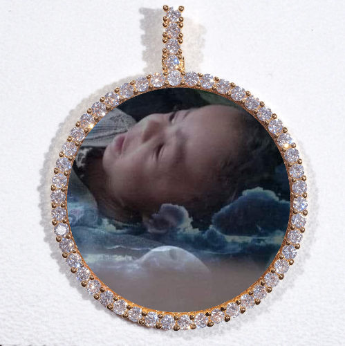 LARGE 3D CIRCLE CUSTOM PICTURE PENDANT