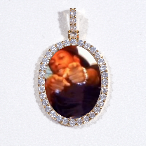 3D Oval Custom Picture Pendant