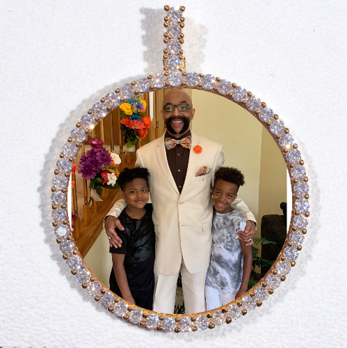 LARGE 3D CIRCLE CUSTOM PICTURE PENDANT
