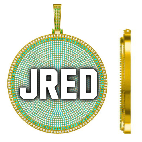 CUSTOM LETTER NECKLACE 3D BIG DISC