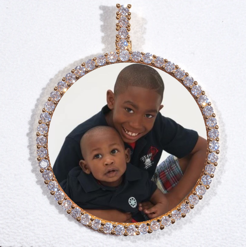 LARGE 3D CIRCLE CUSTOM PICTURE PENDANT