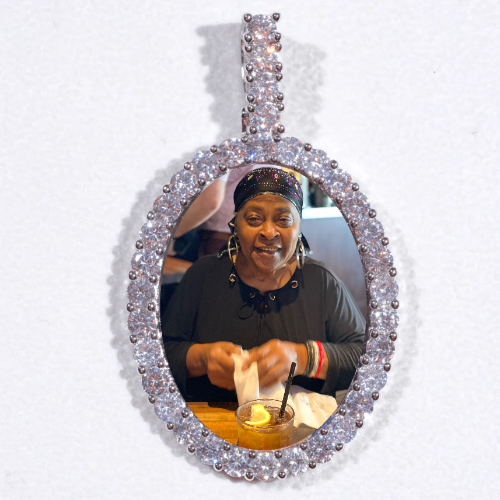 Large 3D Oval Custom Picture Pendant