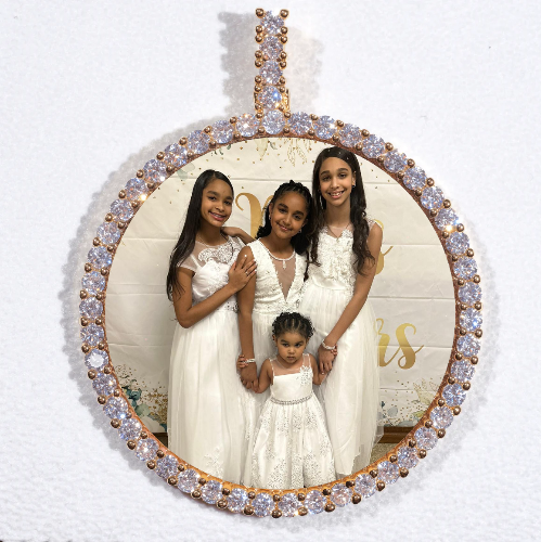 LARGE 3D CIRCLE CUSTOM PICTURE PENDANT