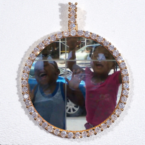LARGE 3D CIRCLE CUSTOM PICTURE PENDANT
