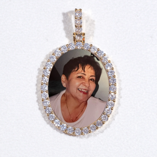 3D Oval Custom Picture Pendant