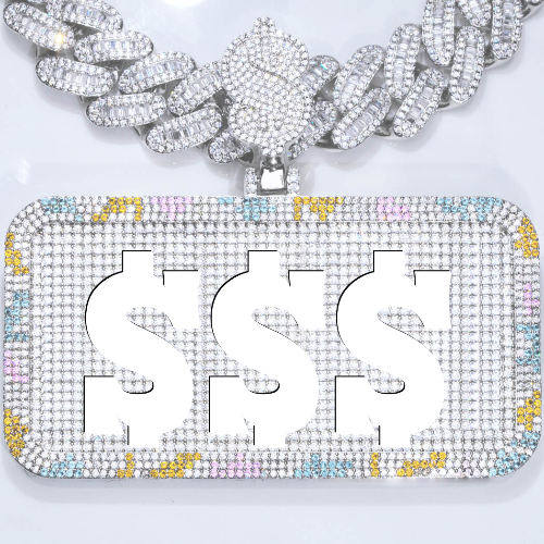 CUSTOM LETTER NECKLACE 3D COLORFUL SQUARE