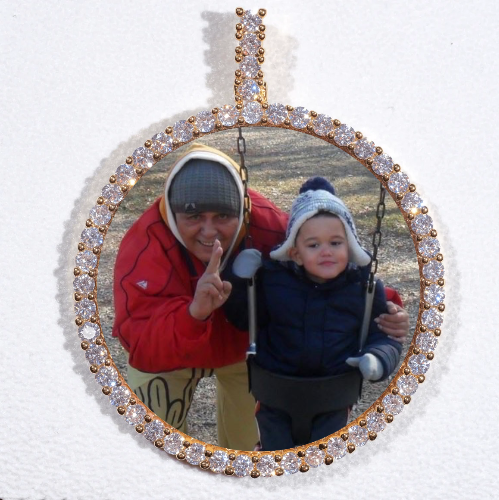LARGE 3D CIRCLE CUSTOM PICTURE PENDANT