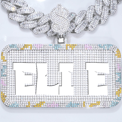 CUSTOM LETTER NECKLACE 3D COLORFUL SQUARE