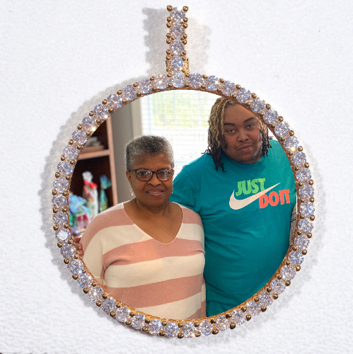 LARGE 3D CIRCLE CUSTOM PICTURE PENDANT