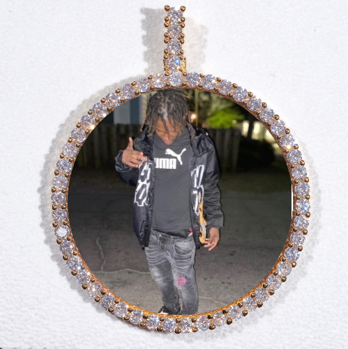 LARGE 3D CIRCLE CUSTOM PICTURE PENDANT
