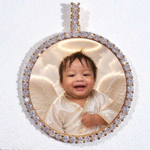 LARGE 3D CIRCLE CUSTOM PICTURE PENDANT