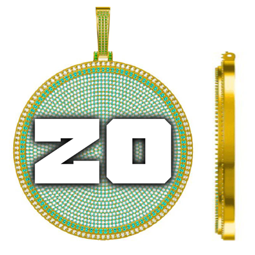 CUSTOM LETTER NECKLACE 3D BIG DISC