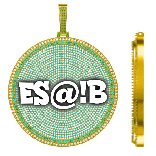 CUSTOM LETTER NECKLACE 3D BIG DISC