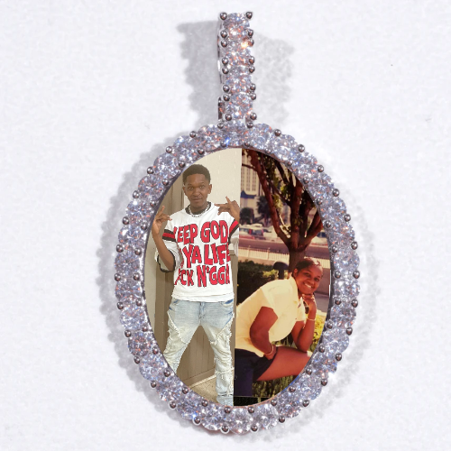 Large 3D Oval Custom Picture Pendant