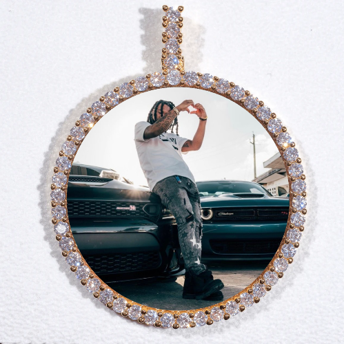 LARGE 3D CIRCLE CUSTOM PICTURE PENDANT