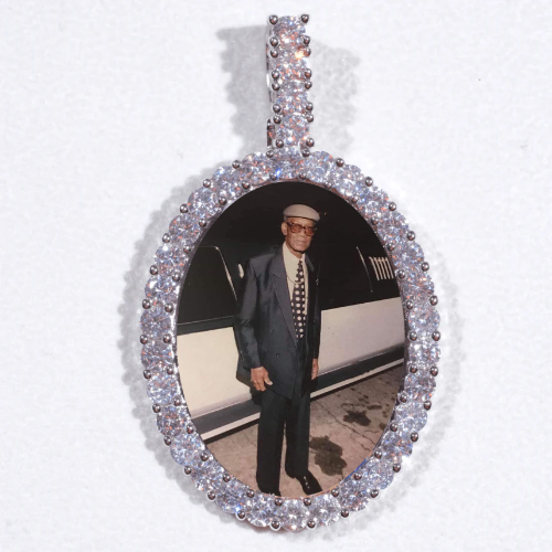 Large 3D Oval Custom Picture Pendant