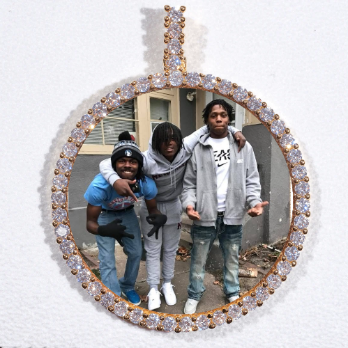 LARGE 3D CIRCLE CUSTOM PICTURE PENDANT