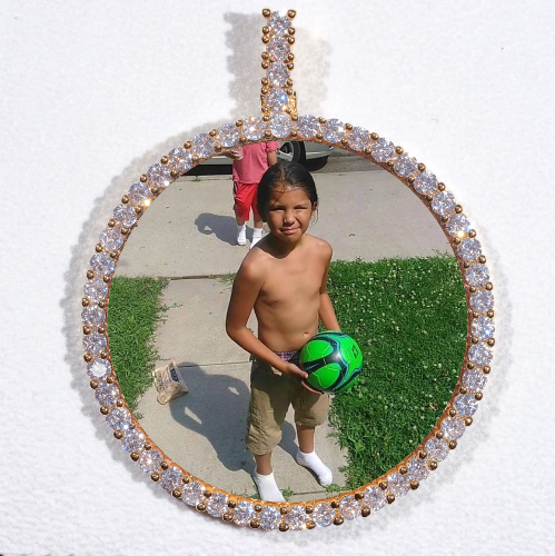 LARGE 3D CIRCLE CUSTOM PICTURE PENDANT