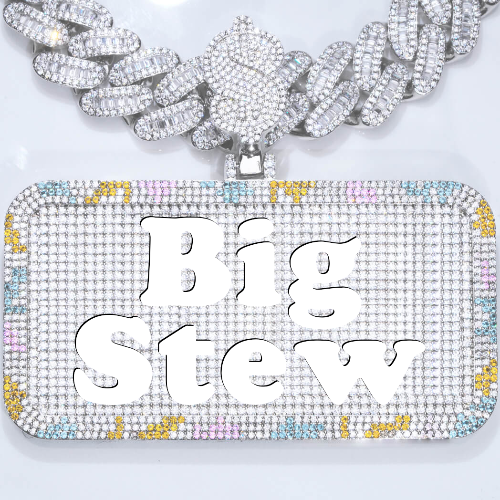 CUSTOM LETTER NECKLACE 3D COLORFUL SQUARE