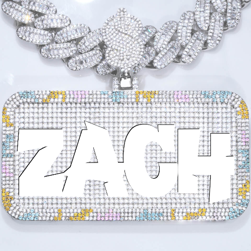 CUSTOM LETTER NECKLACE 3D COLORFUL SQUARE