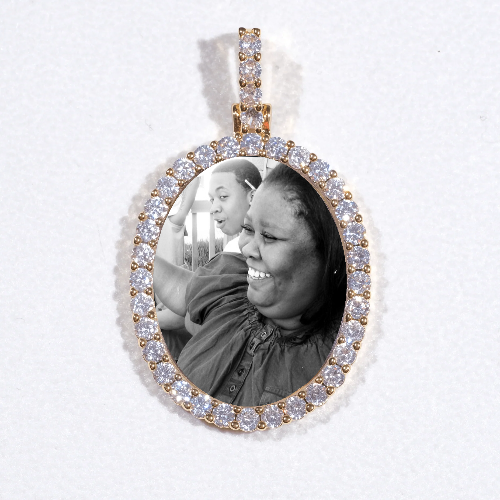 3D Oval Custom Picture Pendant