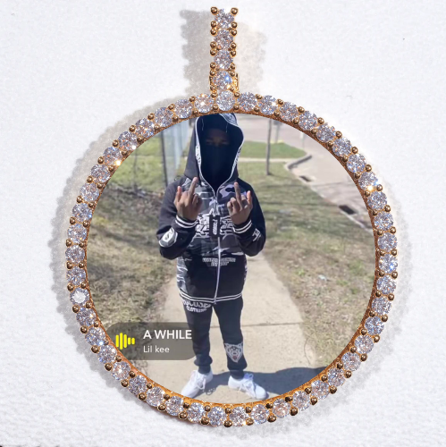 LARGE 3D CIRCLE CUSTOM PICTURE PENDANT