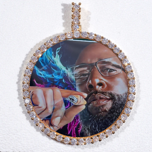 LARGE 3D CIRCLE CUSTOM PICTURE PENDANT