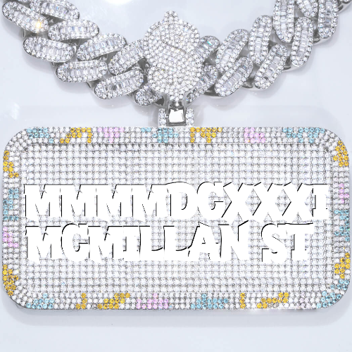 CUSTOM LETTER NECKLACE 3D COLORFUL SQUARE
