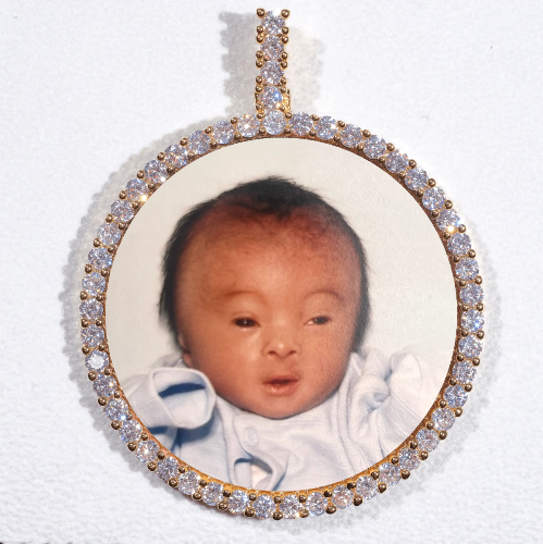 LARGE 3D CIRCLE CUSTOM PICTURE PENDANT