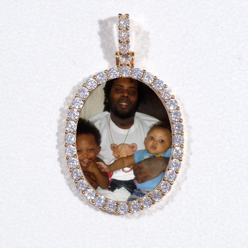 3D Oval Custom Picture Pendant