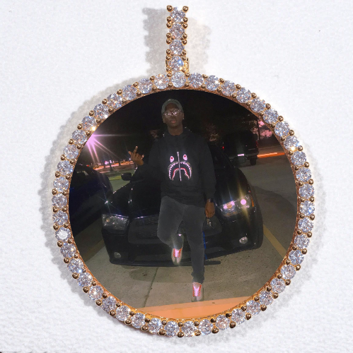 LARGE 3D CIRCLE CUSTOM PICTURE PENDANT