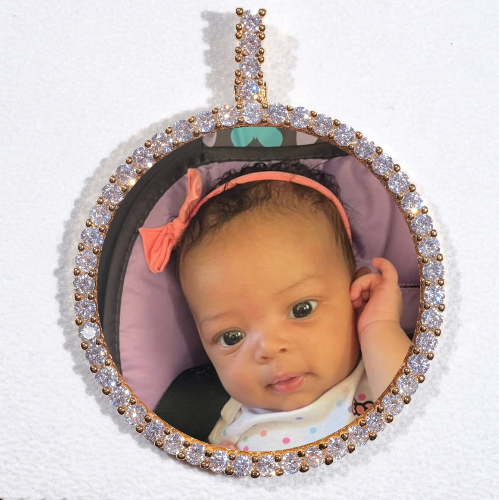 LARGE 3D CIRCLE CUSTOM PICTURE PENDANT