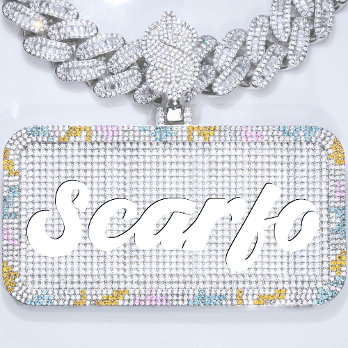CUSTOM LETTER NECKLACE 3D COLORFUL SQUARE