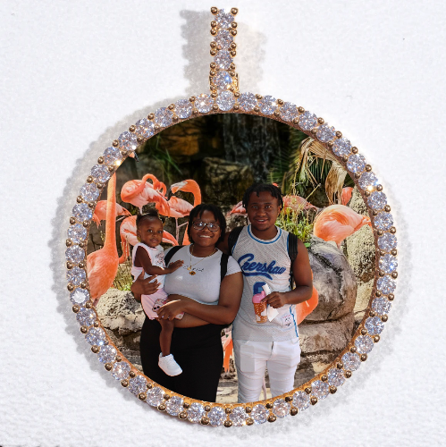 LARGE 3D CIRCLE CUSTOM PICTURE PENDANT